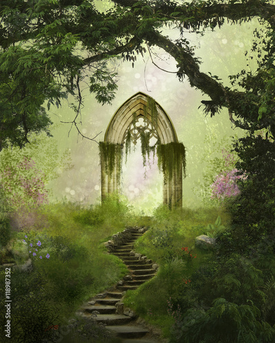 fantasy-antique-gate-in-the-forest