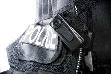 Police Body Camera On Tactical Vest For Officers