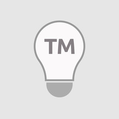 Wall Mural - Isolated line art light bulb icon with    the text TM