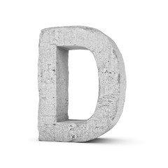 Wall Mural - Concrete letter D isolated on white background