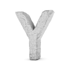 Wall Mural - Concrete letter Y isolated on white background