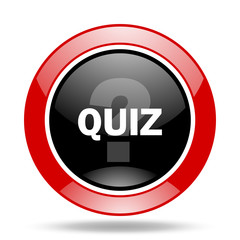 Poster - quiz red and black web glossy round icon