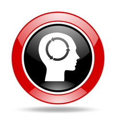 Aufkleber - head red and black web glossy round icon