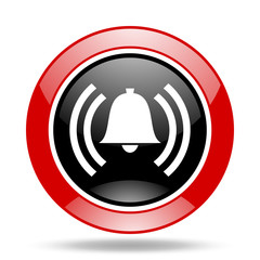 Poster - alarm red and black web glossy round icon