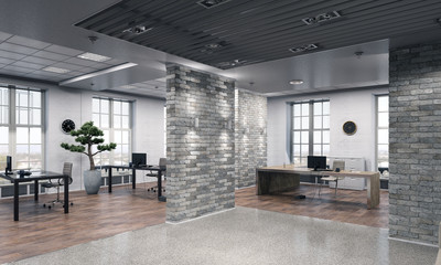 Wall Mural - Elegant office interior . Mixed media