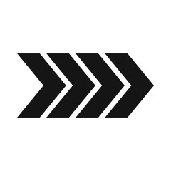 Poster - Striped arrow icon in simple style isolated on white background. Click and choice symbol