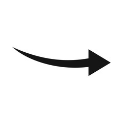 Poster - Curve arrow icon in simple style isolated on white background. Click and choice symbol