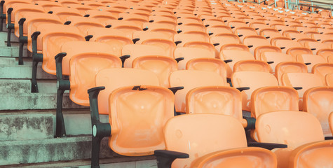 Poster - Empty seats at soccer stadium , vintage