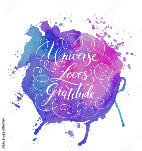 Fotografie, Obraz Hand-drawn calligraphy lettering on a watercolor background