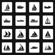 © ylivdesign - Sailing ship icons set in simple style. Ship and boat set collection vector illustration