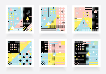 Sticker - modern pop art memphis style background patterns