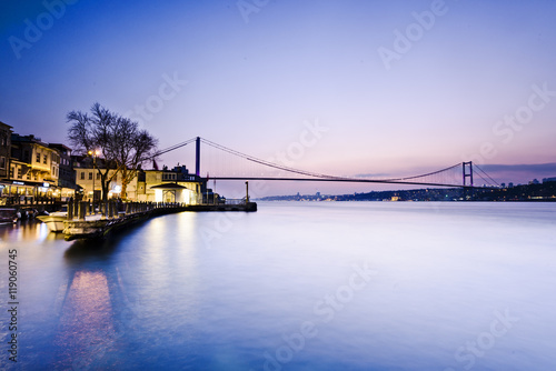 Cuadros en Lienzo Istanbul Bosphorus sea and bridge on sunset time