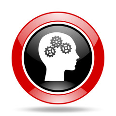 Aufkleber - head red and black web glossy round icon