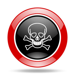 Aufkleber - skull red and black web glossy round icon