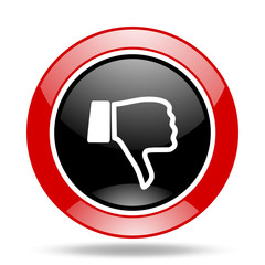 Aufkleber - dislike red and black web glossy round icon