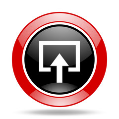 Aufkleber - enter red and black web glossy round icon
