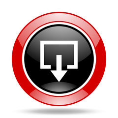 Aufkleber - exit red and black web glossy round icon
