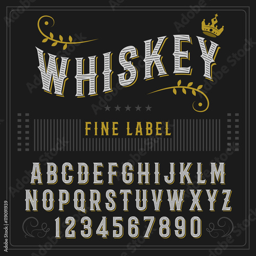 Fotografía Whiskey label font and sample label design