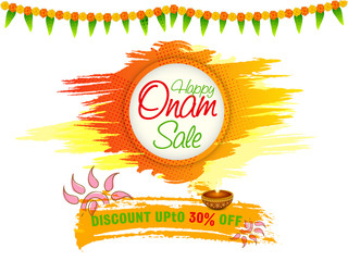 Wall Mural - onam sale poster, banner or flyer design.