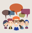 Group of people with speech bubbles