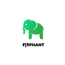 Flat Elephant Logo. Vector Elephant Logo. Elephant Icon. Flat Elephant Icon. Flat Vector Elephant Illustration. Green Elephant Logo. Ecology And Nature Logo. Green Logo. Nature Logo. Green Icon