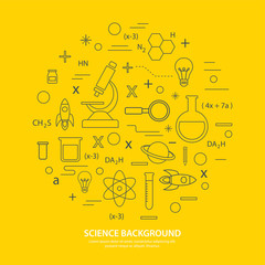 Wall Mural - science icon background