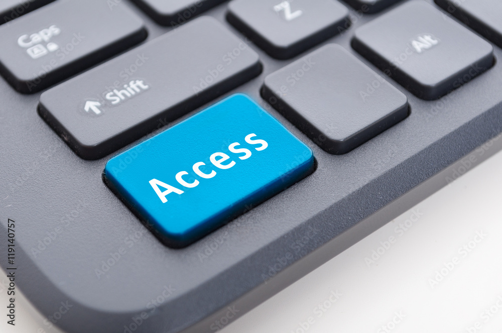 Blue access button on keyboard concept Stock Photo | Adobe Stock