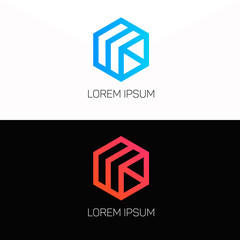 Aufkleber - Abstract cube logo company clean icon vector design