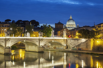 Famous view of Rome by night