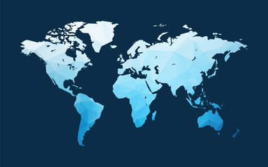 Wall Mural - blue world map illustration