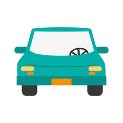 Sticker - flat design car frontview icon vector illustration