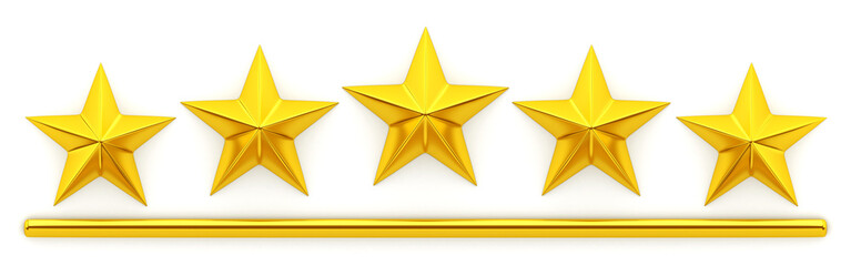 Wall Mural - Five golden stars - 3d rendering