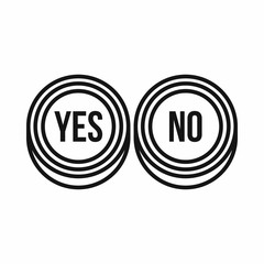 Poster - Yes and No buttons icon in outline style on a white background