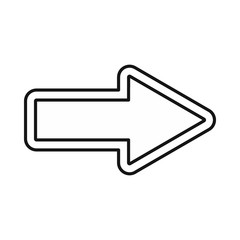 Poster - Right arrow icon in outline style on a white background