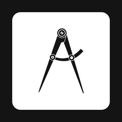 Poster - Drawing compass icon in simple style isolated on white background. Tool symbol