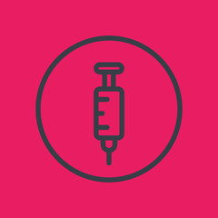 Poster - syringe line icon in circle