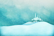 © annamei - Winter snowy background for holiday greeting card or poster with  winter landscape