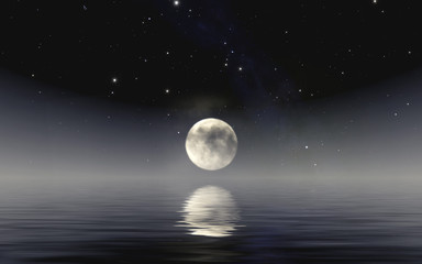 moon over the sea