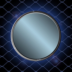 Blue metallic border over black cage