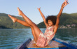 © Myvisuals - Attractive afro american girl on a yacht at summer day posing. A