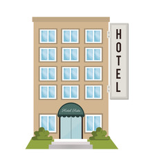 Wall Mural - hotel building place isolated icon vector illustration design