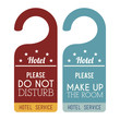 © Gstudio - hotel service tags hanging vector illustration design