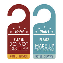 Hotel Service Tags Hanging Vector Illustration Design