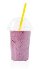 Sticker - Blackberry smoothie in plastic transparent cup