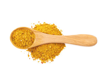 Canvas Print - Pile of powdered curry spice isolated