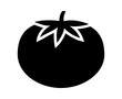 Tomato with leaves flat icon for food apps and websites