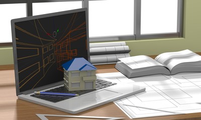 Wall Mural - Engineer concept computer 3d rendering