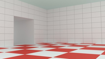 Sticker - interiors room 3D rendering