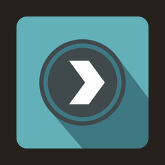 Poster - Gray button with whire arrow icon in flat style with long shadow
