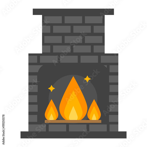 Vector Fireplace Icon And Fireplace Design Fireplace House Room